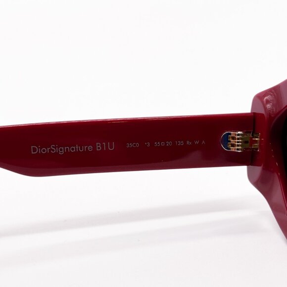 NEW DIORSIGNATURE B1U 35C0 RED GEOMETRIC WOMEN SUNGLASSES DIOR SIGNATURE - Picture 9 of 11